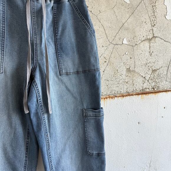 Juniors SO Utility Cargo Joggers Washed Blue Drawstring Small - Picture 3 of 6